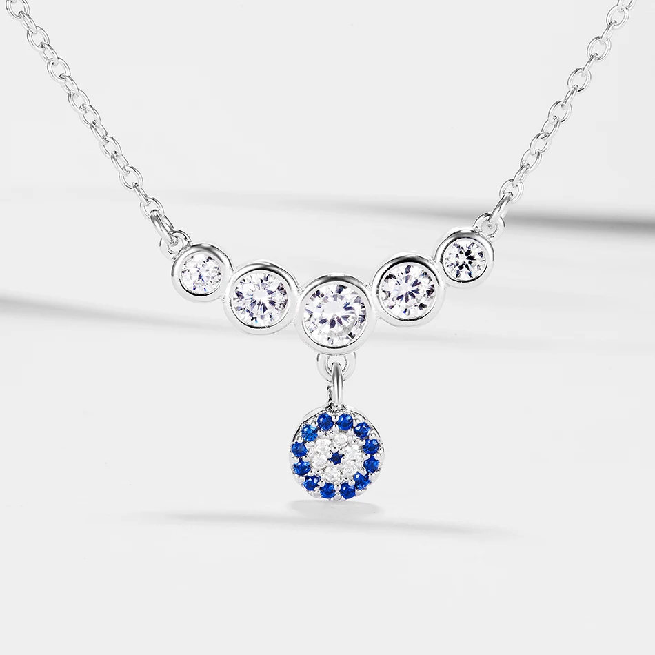Luxury 100% 925 Sterling Silver Cubic Zirconia Necklace Blue Lucky Eye Pendants Necklaces For Women Simple Jewelry Gift
Luxury 100% 925 Sterling Silver Cubic Zirconia Necklace Blue Lucky Eye Pendants Necklaces For Women Simple Jewelry Gift