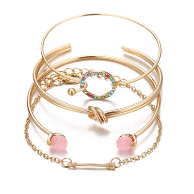 Moon Set Colorful Diamond Opening Bracelet Four-Piece Creative Retro Simple Bracelet Bracelet Set Women
Moon Set Colorful Diamond Opening Bracelet Four-Piece Creative Retro Simple Bracelet Bracelet Set Women