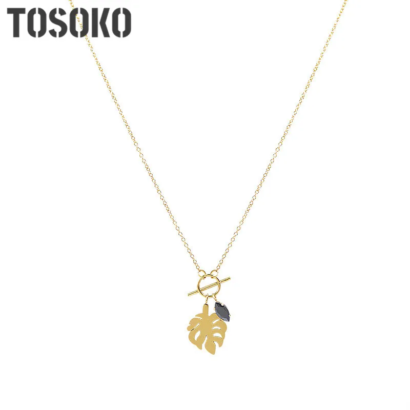 Stainless Steel Jewelry Plant Necklace Leaves Black Zircon Pendant Necklace Women's Exquisite Clavicle Chain BSP581
Stainless Steel Jewelry Plant Necklace Leaves Black Zircon Pendant Necklace Women's Exquisite Clavicle Chain BSP581
