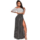 2019 Explosion Models Women's Clothing Tribute Wave Point Off the Shoulder Dot Dress 2 Piece