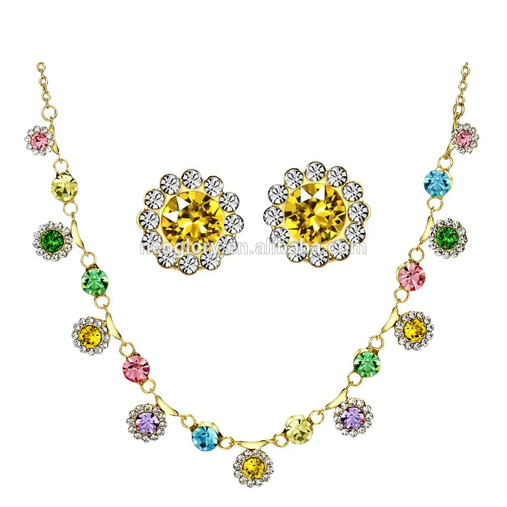Neoglory 2020 wedding series colorful sunflower jewelry set party jewelry crystal from Austria, Multi
Neoglory 2020 wedding series colorful sunflower jewelry set party jewelry crystal from Austria, Multi