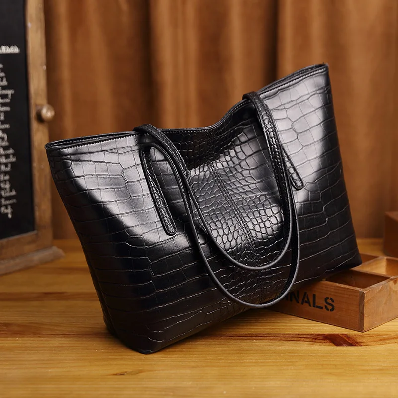 2021 OEM Simple Style Crocodile Pattern Handbags for Women Large Capacity Designer Bags Soft PU Leather Shoulder Tote Bag, Picture
2021 OEM Simple Style Crocodile Pattern Handbags for Women Large Capacity Designer Bags Soft PU Leather Shoulder Tote Bag, Picture