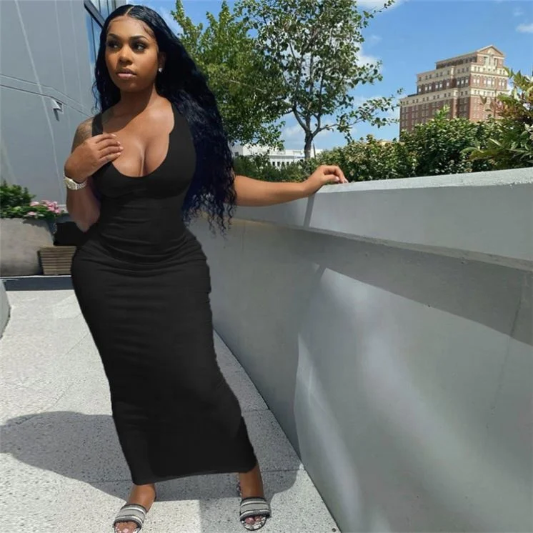 Boutique Casual Ladies Long Dress Sleeveless Ribbed Summer Women Maxi Dresses, Shown
Boutique Casual Ladies Long Dress Sleeveless Ribbed Summer Women Maxi Dresses, Shown