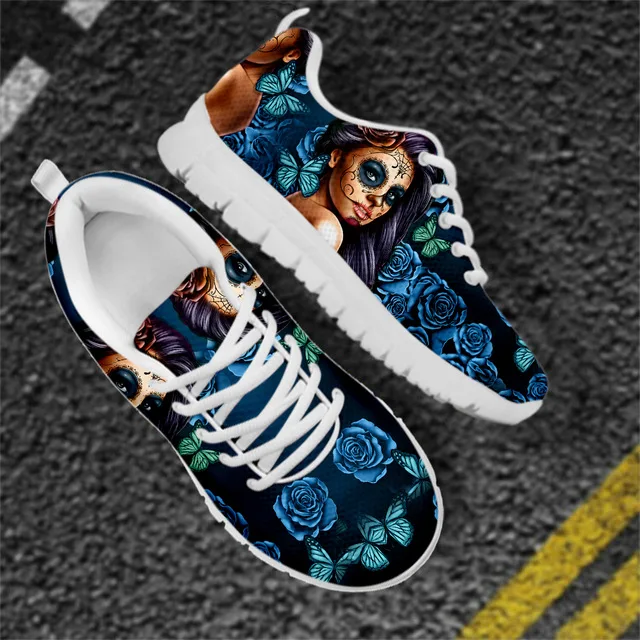 Day of the Dead Sugar Skull Blue Rose Floral Design Casual Sports Shoes for Men Mesh Breathable White Fashion Casual Sneakers, Customized color
Day of the Dead Sugar Skull Blue Rose Floral Design Casual Sports Shoes for Men Mesh Breathable White Fashion Casual Sneakers, Customized color