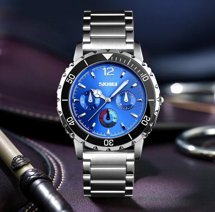 SKMEI fashion gent wristwatch 50M waterproof sliver quartz watch business watch for men
SKMEI fashion gent wristwatch 50M waterproof sliver quartz watch business watch for men