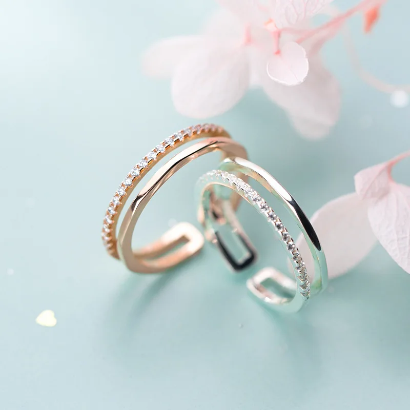 fashion 925 sterling silver adjustable ring diamond double layer open ring jewelry women
fashion 925 sterling silver adjustable ring diamond double layer open ring jewelry women
