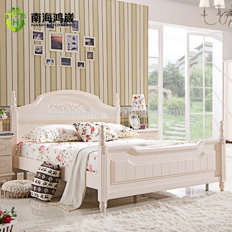 Latest Design Guangdong Manufacturer Super King Size Wooden Bed