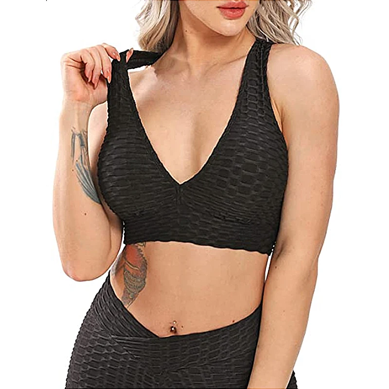 OEM Customized LOGO Adult Black Yoga Bra Padded Ladies Bubble Women Sports Bra Top Fitness Ladies Sports Bra, Custom color
OEM Customized LOGO Adult Black Yoga Bra Padded Ladies Bubble Women Sports Bra Top Fitness Ladies Sports Bra, Custom color