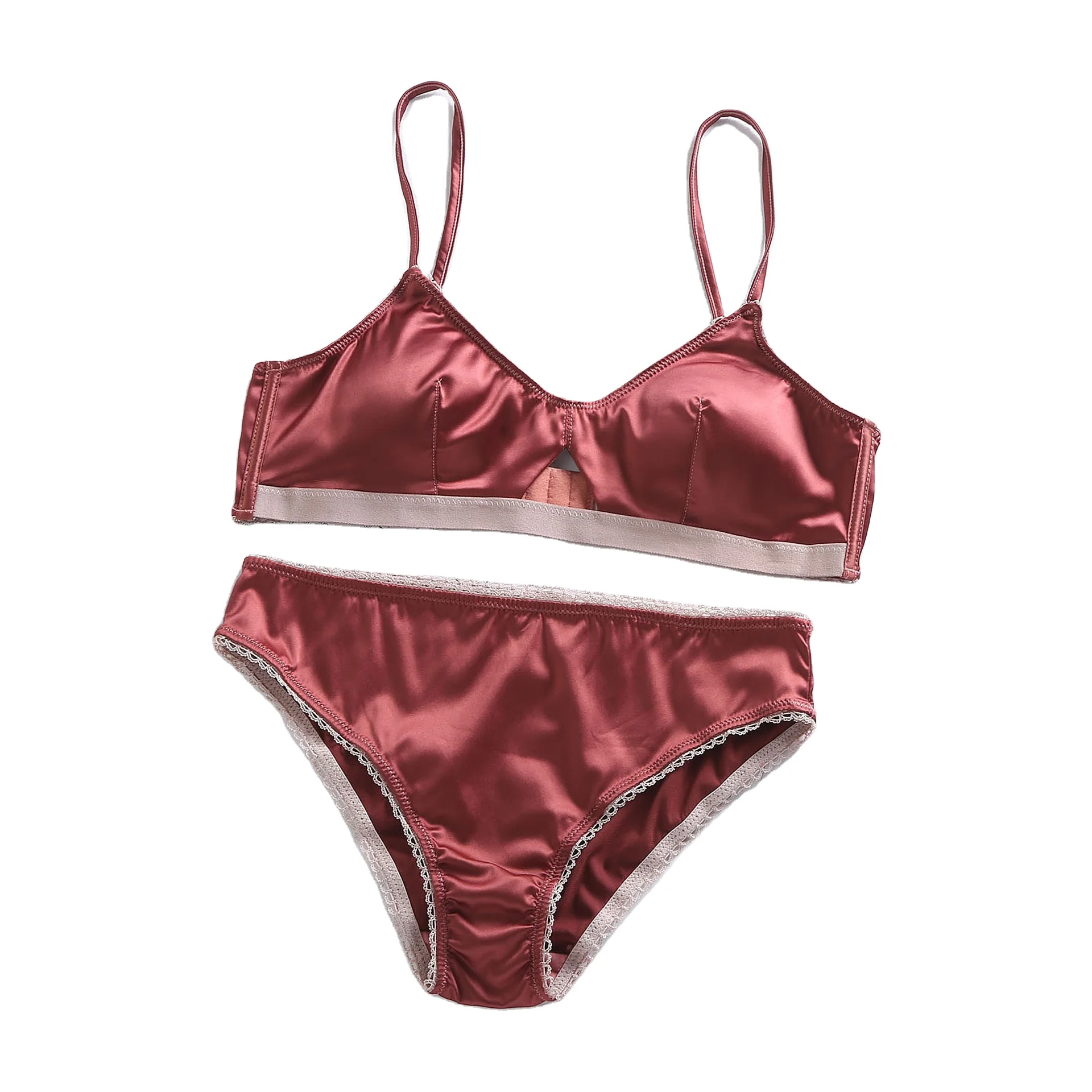 Hot Sale Ladies Satin Pajama Set Lace Top Triangle Thin Seamless Comfortable Silk Bra Set
Hot Sale Ladies Satin Pajama Set Lace Top Triangle Thin Seamless Comfortable Silk Bra Set