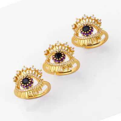2020 New Purple Black Cubic Zirconia Evil Eyes Ring Gold Plated Adjustable Full Diamond Evil Eyes Ring
2020 New Purple Black Cubic Zirconia Evil Eyes Ring Gold Plated Adjustable Full Diamond Evil Eyes Ring