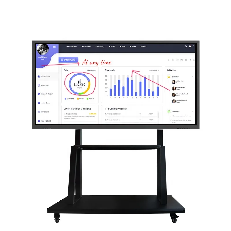 

BOE  Multi Point Touch All in One Built-in OPS Computer Ajustable Smart Board Electronic interactive Whiteboard