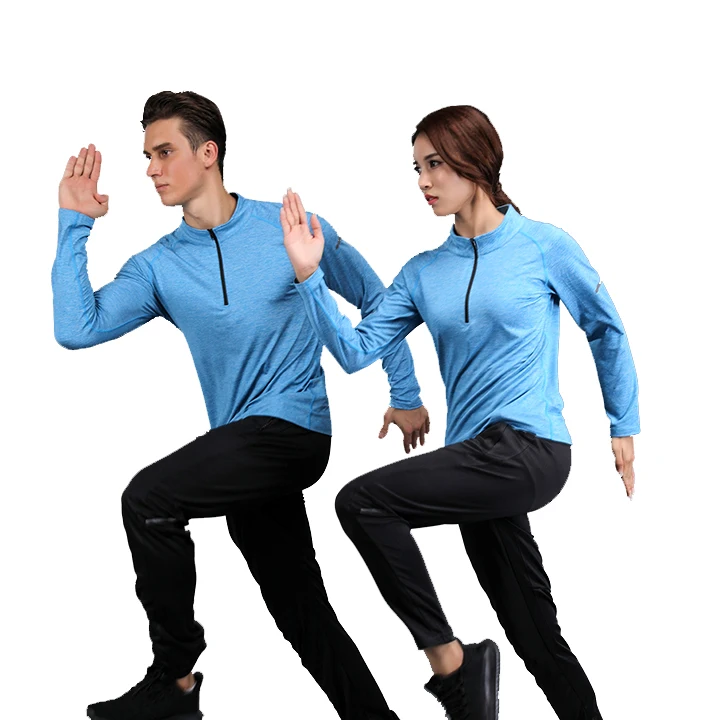 Quick Dry Sportswear Fitness Running zipper Shirts Men's Long Sleeve Sports Unisex polyester T shirts For women, 3 color
Quick Dry Sportswear Fitness Running zipper Shirts Men's Long Sleeve Sports Unisex polyester T shirts For women, 3 color