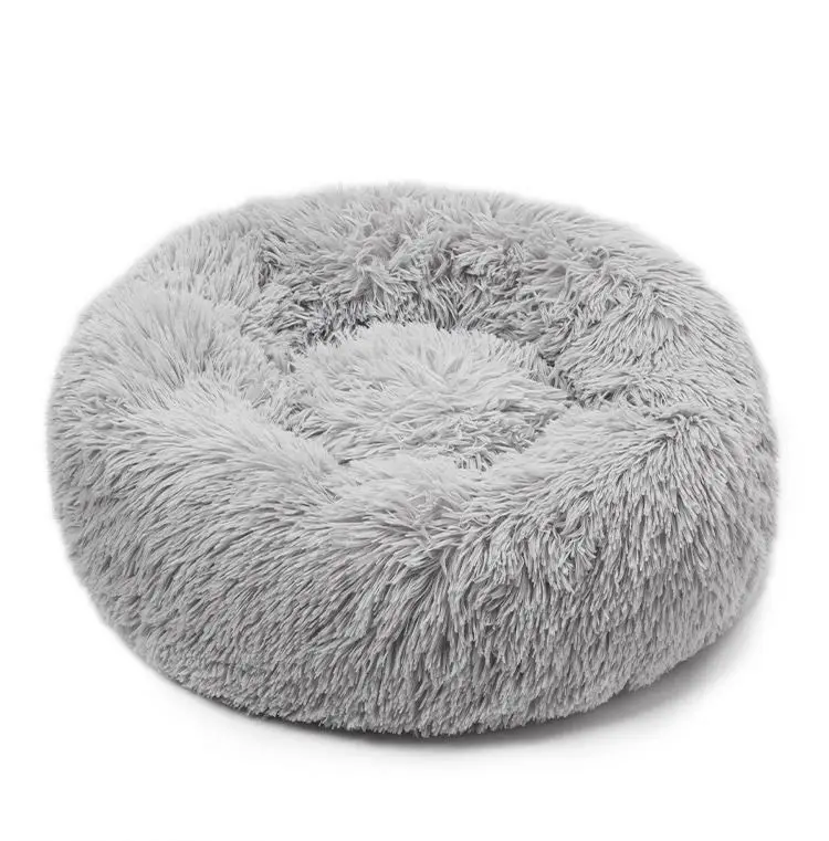 

Low Price Faux Fur Soft Washable Cushion Fluffy Keep Warm Round Eco Friendly Other Pet Products Dog Sofa Luxury Donut Dog Bed, Customized color