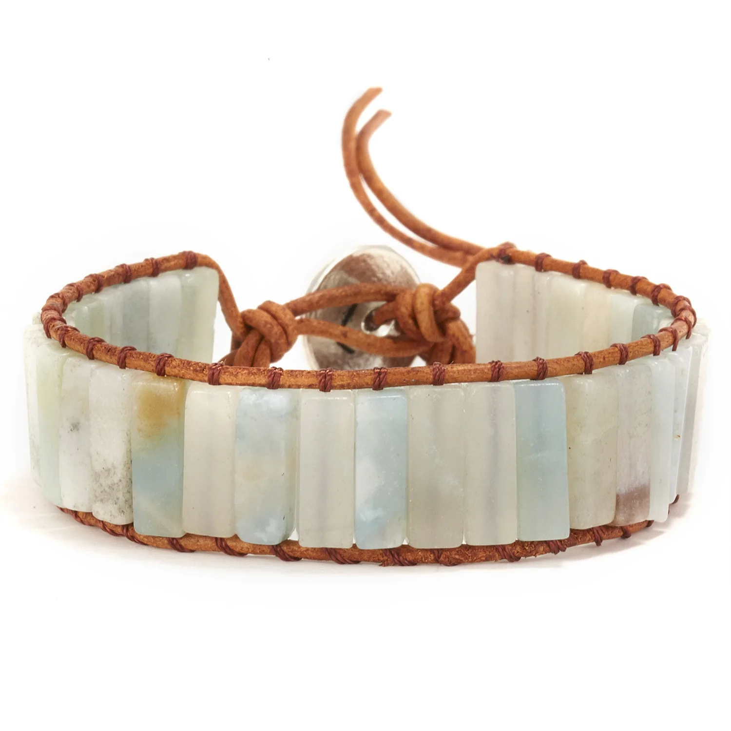 Boho Style Natural Stone Hand-knotted Knotted Single-layer Ethnic Leather Raped Stone Bracelet With Stone
Boho Style Natural Stone Hand-knotted Knotted Single-layer Ethnic Leather Raped Stone Bracelet With Stone