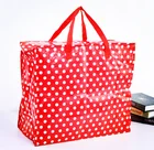Plaid moving bag plastic thick waterproof large duffel bag portable storage pp woven bag with zipper