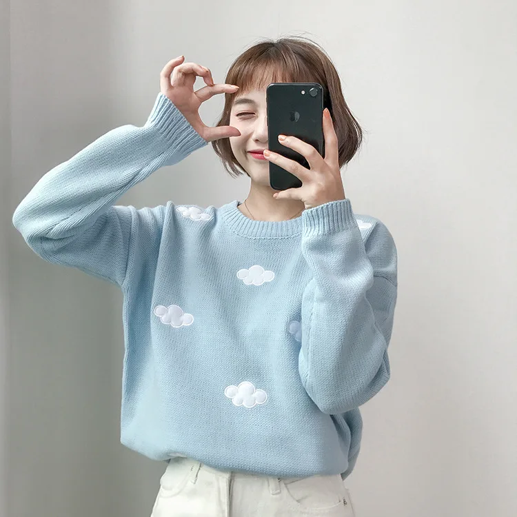 Autumn and winter new 2021 Korean version of wild slim sweater college wind loose cloud round neck pullover top, Multi color
Autumn and winter new 2021 Korean version of wild slim sweater college wind loose cloud round neck pullover top, Multi color