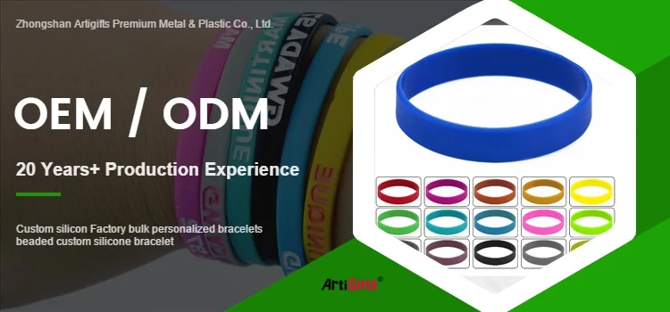 Custom silicon Factory bulk personalized bracelets beaded custom silicone bracelet