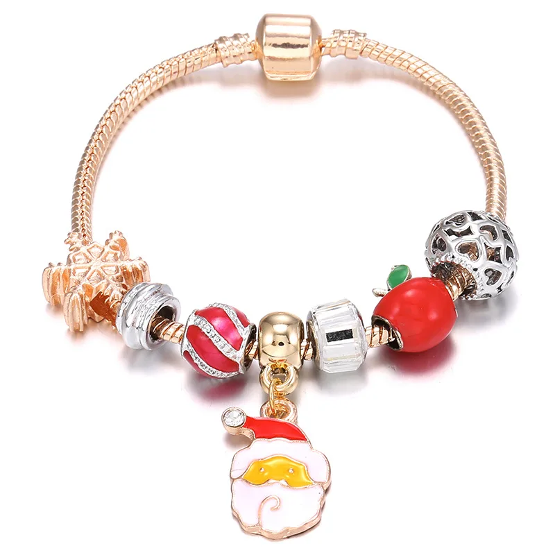 Fashion rose gold Christmas charm bracelet candy Christmas tree Pendant Snowflake beaded shiny Jewelry accessories as gift, 4 color
Fashion rose gold Christmas charm bracelet candy Christmas tree Pendant Snowflake beaded shiny Jewelry accessories as gift, 4 color