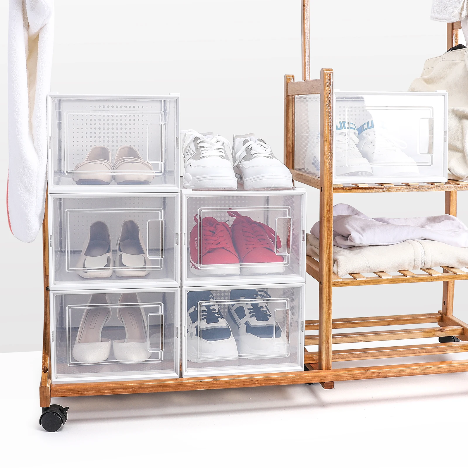 Big shoes plastic container foldable stackable plastic box shoes transparent for houshold organizer clear shoe container
Big shoes plastic container foldable stackable plastic box shoes transparent for houshold organizer clear shoe container