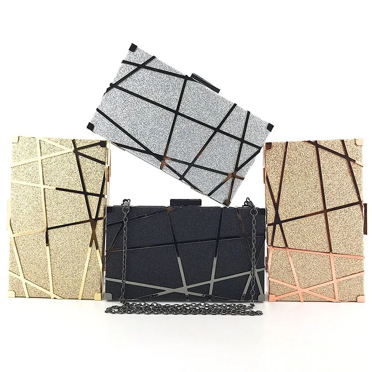 Geometric metal frame shiny party wedding with chain gold clutch evening bags wholesale, Black, gold, silver, rose gold
Geometric metal frame shiny party wedding with chain gold clutch evening bags wholesale, Black, gold, silver, rose gold
