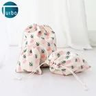 Free sample Low MOQ Promotional Reuse Lightweight cotton canvas tote shoe bags travel beach cosmetic pouch drawstring bag