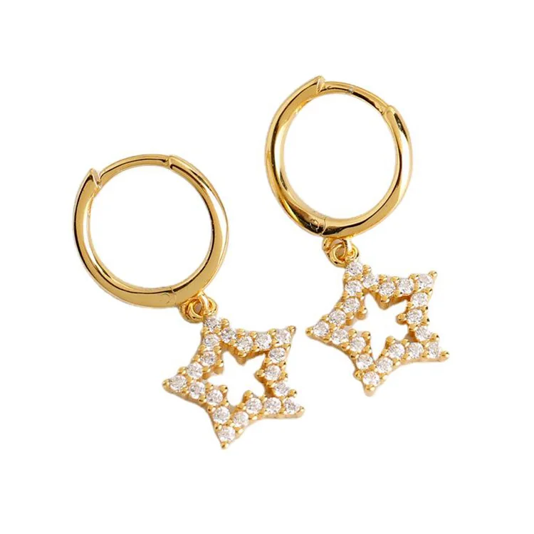 Ready to ship trendy Korean women jewelry summer 2021 925 sterling silver star drop hoop earrings for wholesaler
Ready to ship trendy Korean women jewelry summer 2021 925 sterling silver star drop hoop earrings for wholesaler