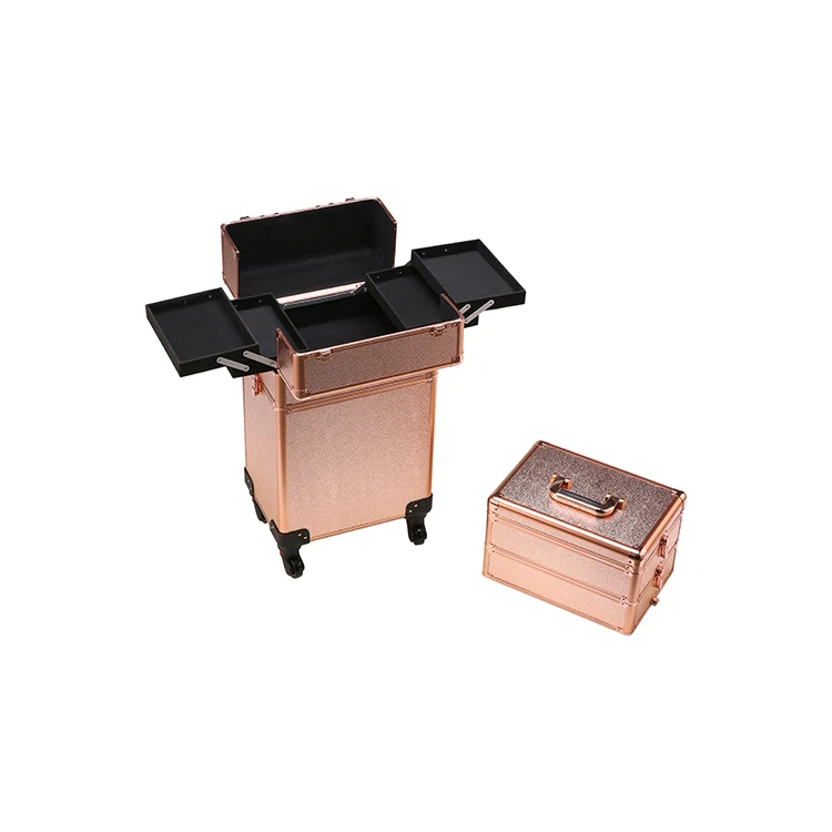 Professional Trolley Roller Makeup Case Large Cosmetic Makeup Case Aluminum Makeup Travel Box, Customized color
Professional Trolley Roller Makeup Case Large Cosmetic Makeup Case Aluminum Makeup Travel Box, Customized color