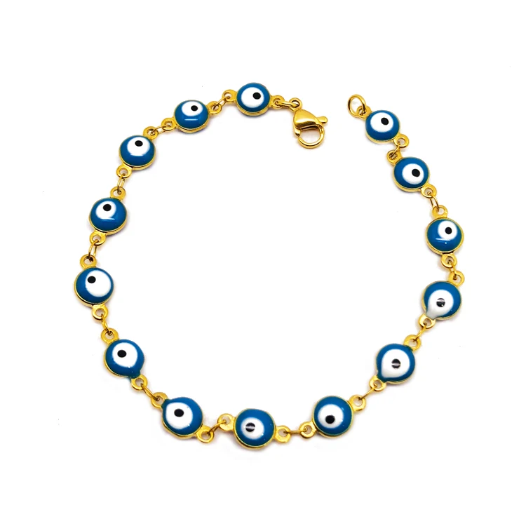Olivia Trendy Stainless Steel Blue Evil-eye Beads Bracelets Turkey Jewelry Gold 6mm Lucky Eye Bracelet Women Girl
Olivia Trendy Stainless Steel Blue Evil-eye Beads Bracelets Turkey Jewelry Gold 6mm Lucky Eye Bracelet Women Girl