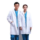 Add down and thicken female doctor wear white coat spring and summer trim body warm nurse night shift white coat male