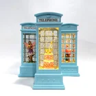 LED Christmas Light 2020 New Resin Telephone Booth Fairy Angel Water Swirling Lantern Snow Ball Globe