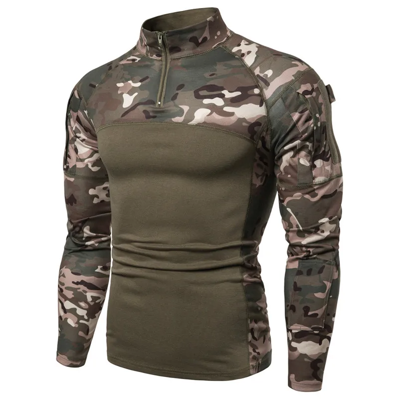 Men's Zipper Stand Collar Camouflage Long Sleeve Outdoor T Shirt Sports Men Hunting T Shirt Outdoor Military T Shirt For Man
Men's Zipper Stand Collar Camouflage Long Sleeve Outdoor T Shirt Sports Men Hunting T Shirt Outdoor Military T Shirt For Man
