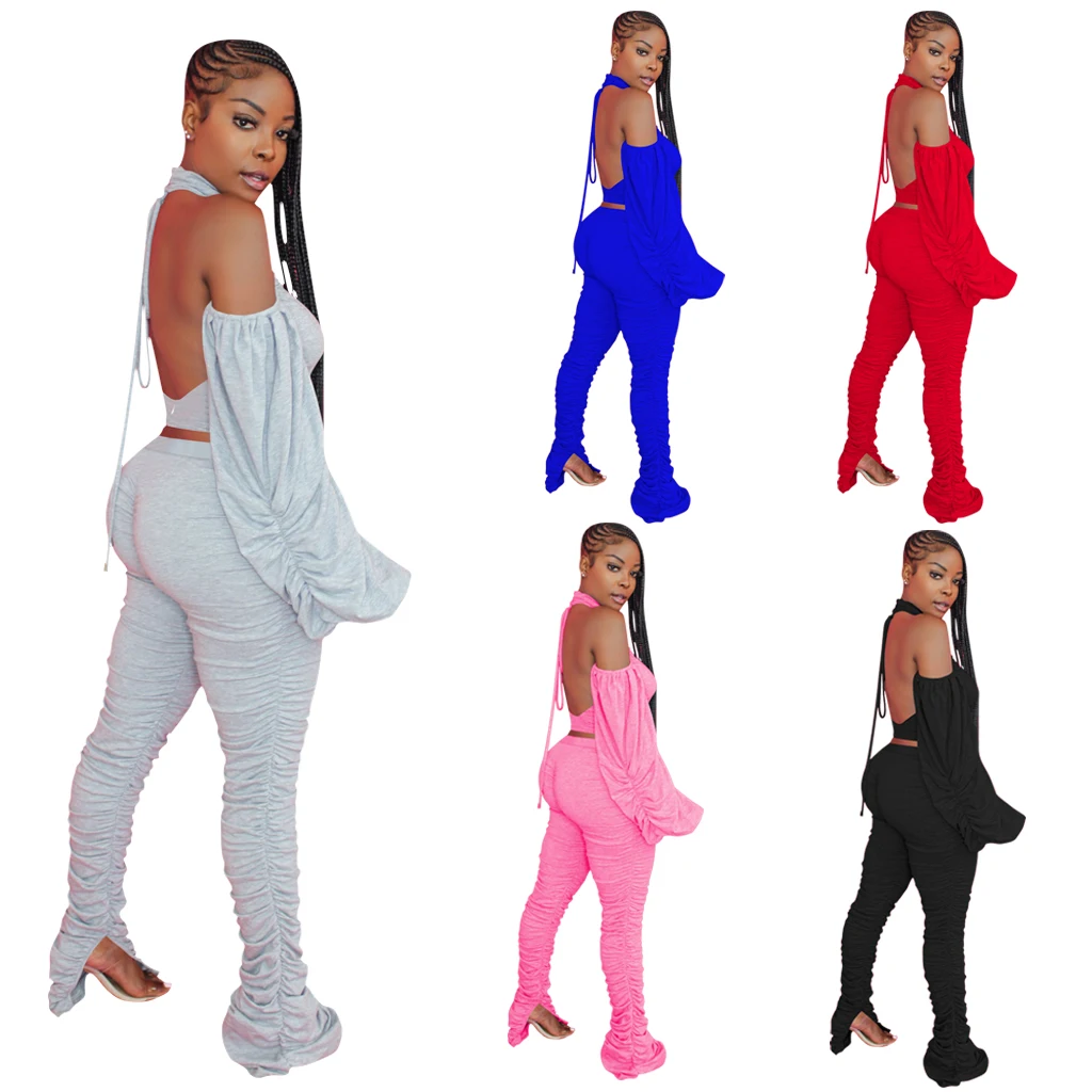 High Quality Fashion Two Piece Halter Neck Lantern Sleeves Cotton Women Plus Size Suit, As picture
High Quality Fashion Two Piece Halter Neck Lantern Sleeves Cotton Women Plus Size Suit, As picture