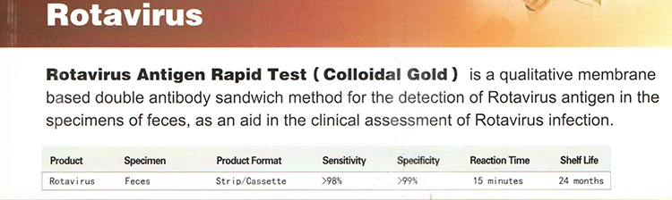 home use easy rapid colloidal gold rotavirus antigen detection