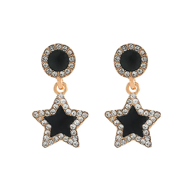 Korean temperament simple black star earrings private label geometric circle earring, As pic
Korean temperament simple black star earrings private label geometric circle earring, As pic