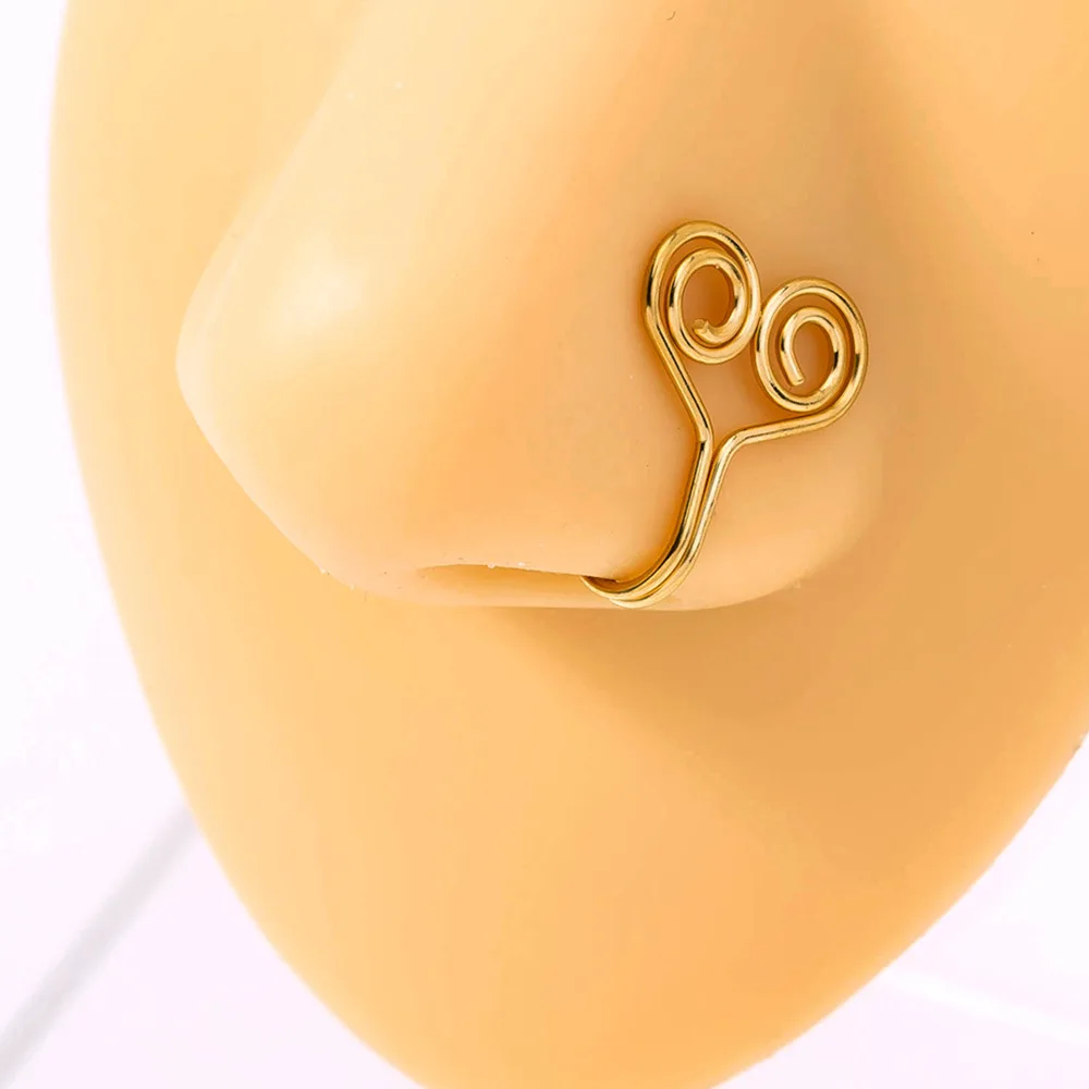 2021 Hot Sale Gold Plated Stainless Steel Heart Nose Ring No Piercing Titanium Steel U Shape Nose Ring
2021 Hot Sale Gold Plated Stainless Steel Heart Nose Ring No Piercing Titanium Steel U Shape Nose Ring