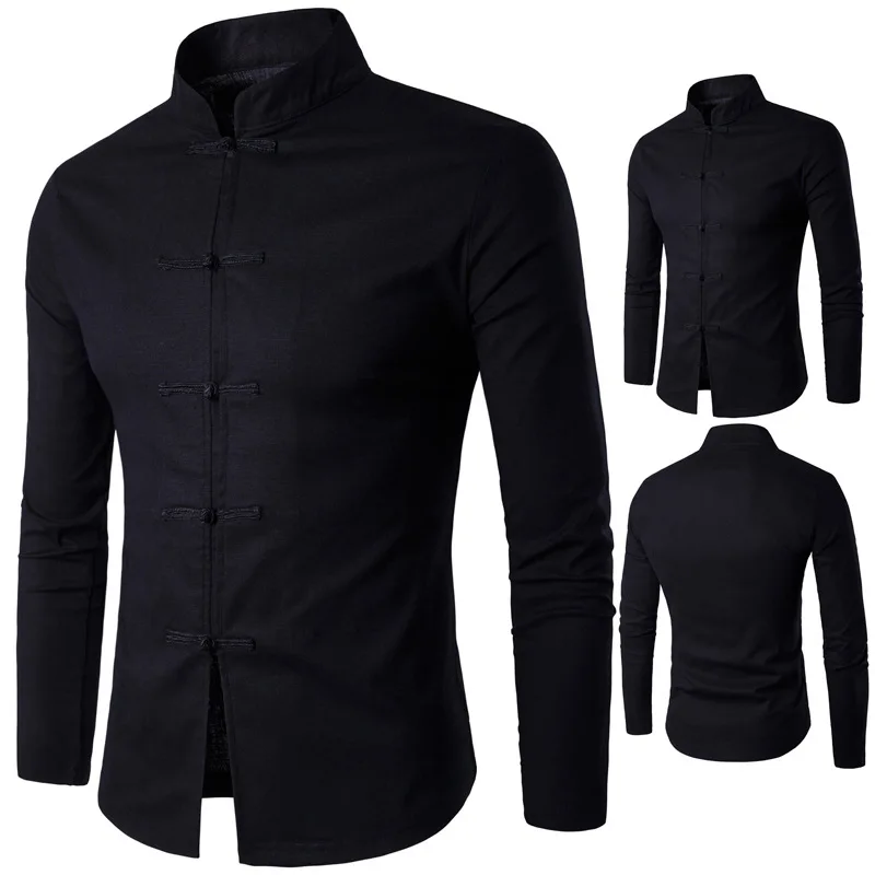 Chinese style Tang Suit Stand-up Collar Elastic Linen Thin Loose-fitting Casual Long-sleeved Shirt, Black/white
Chinese style Tang Suit Stand-up Collar Elastic Linen Thin Loose-fitting Casual Long-sleeved Shirt, Black/white