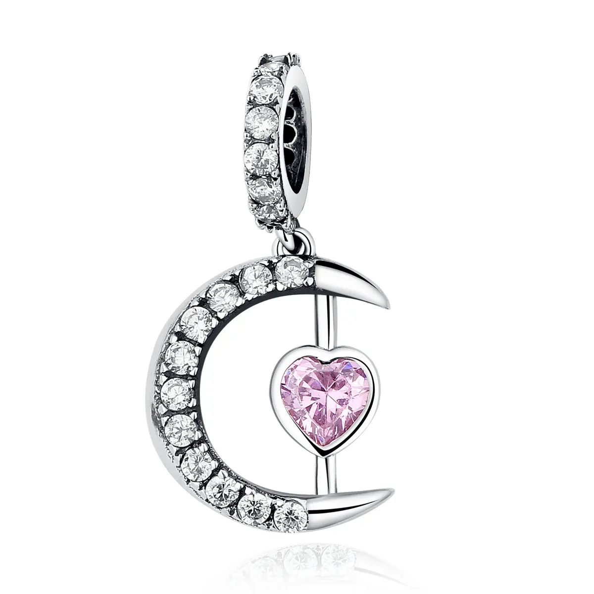 BAMOER 100% 925 Sterling Silver Pink Moon Heart Pendants Charms fit DIY Beads & Jewelry Makings Accessories SCC040
BAMOER 100% 925 Sterling Silver Pink Moon Heart Pendants Charms fit DIY Beads & Jewelry Makings Accessories SCC040