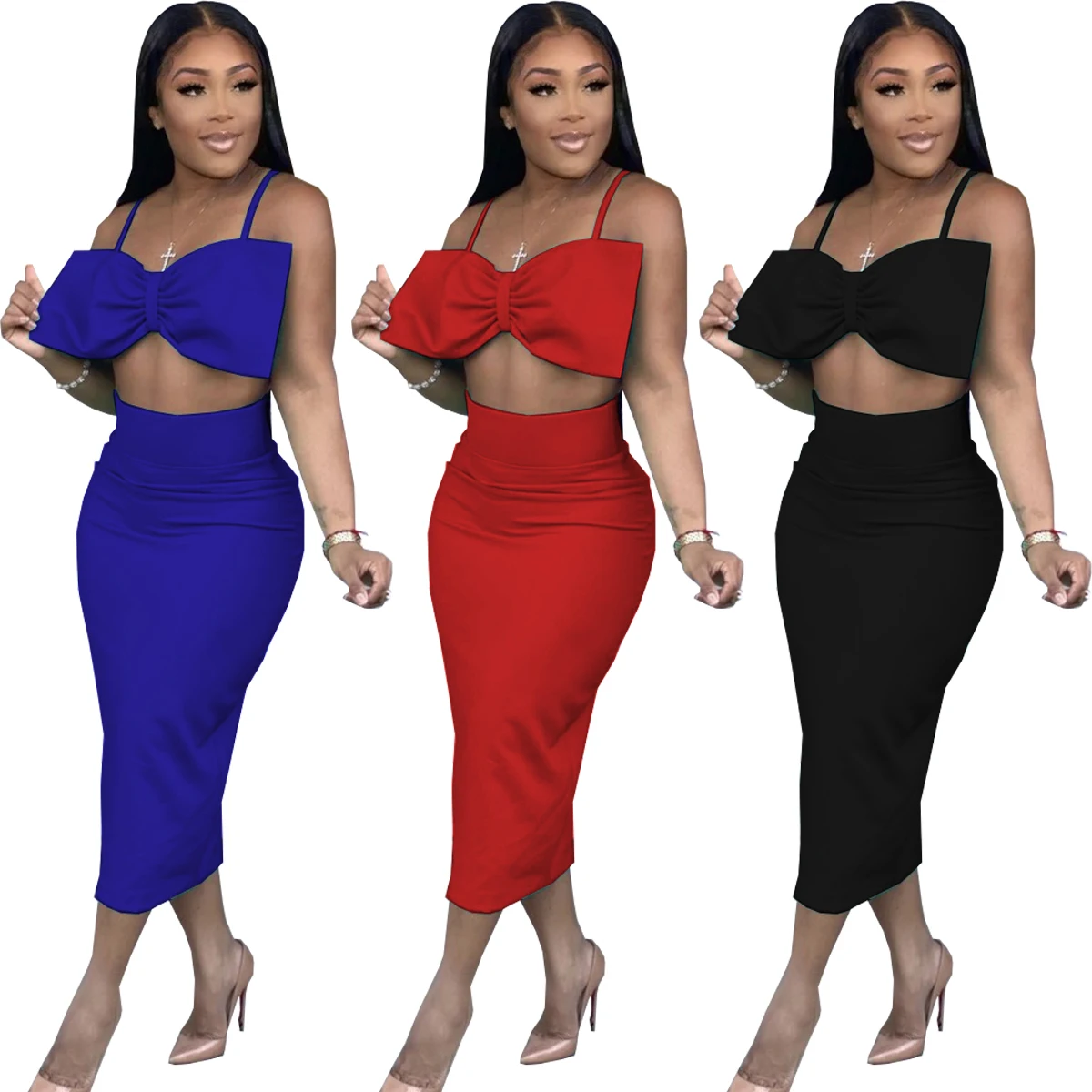 2021 Best Selling Sexy Skirt Set Stylish Solid Color Wrap Chest Two Piece Maxi Skirt Set High Waist Bow 2 Piece Set Women Skirt, Red,black,blue
2021 Best Selling Sexy Skirt Set Stylish Solid Color Wrap Chest Two Piece Maxi Skirt Set High Waist Bow 2 Piece Set Women Skirt, Red,black,blue
