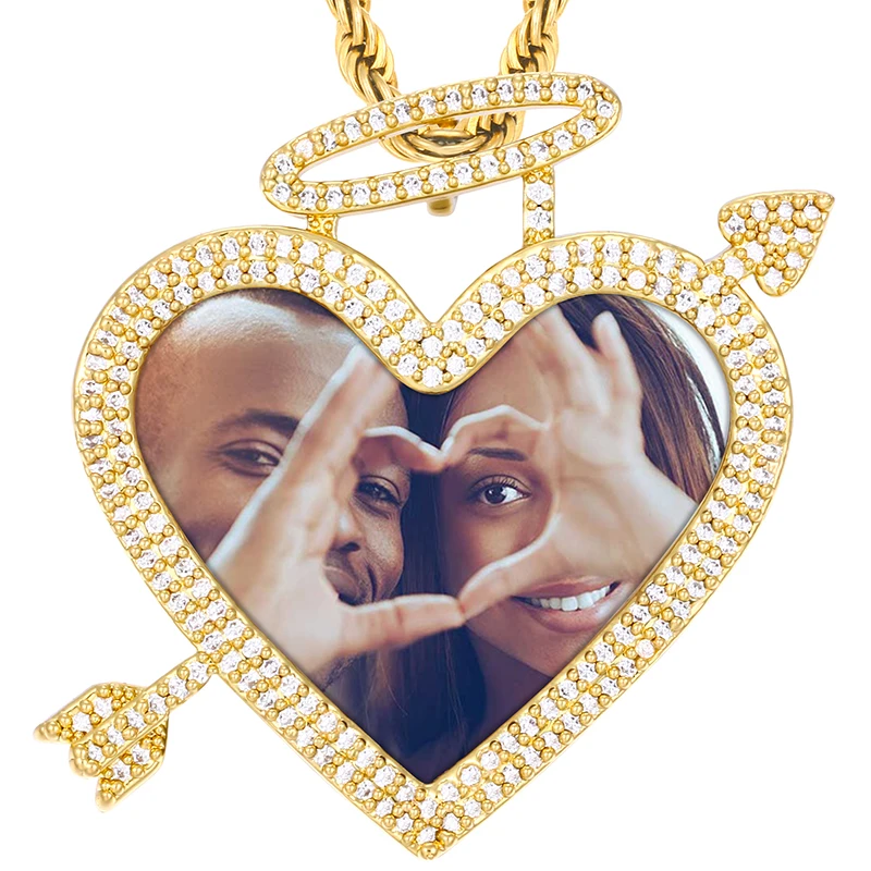 Drop Shipping Lover's Memory Gold Plated Arrow Heart Paved Zircon Diamond Custom Photo Pendant, Gold&silver&rose gold
Drop Shipping Lover's Memory Gold Plated Arrow Heart Paved Zircon Diamond Custom Photo Pendant, Gold&silver&rose gold