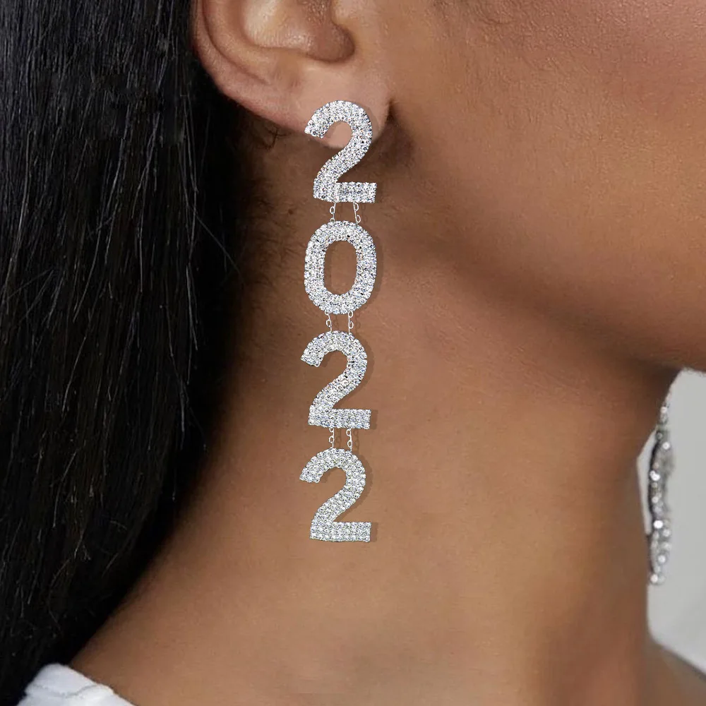 2022 Personality Women's Jewelry Customize Digital Year Earring Statement 18K Silver Plated Crystal 2022 Numbers Drop Earring
2022 Personality Women's Jewelry Customize Digital Year Earring Statement 18K Silver Plated Crystal 2022 Numbers Drop Earring