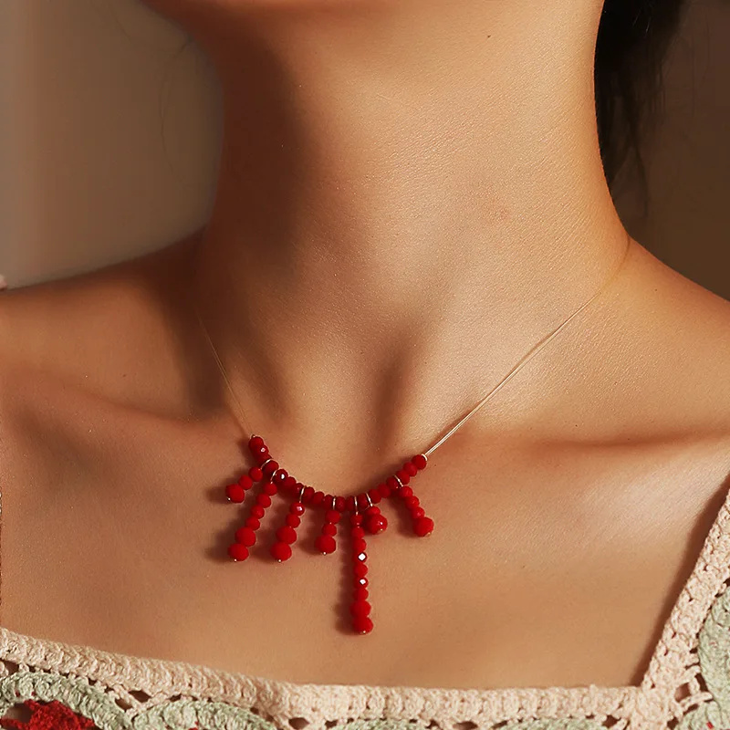 Hot selling Halloween blood drop necklace exaggerated and funny red rice bead necklace Halloween Jewelry
Hot selling Halloween blood drop necklace exaggerated and funny red rice bead necklace Halloween Jewelry