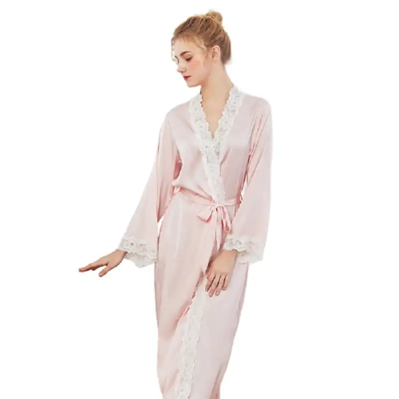 Spring and summer long ice silk wedding bathrobe long-sleeved lace home pajamas wholesale, 4kinds
Spring and summer long ice silk wedding bathrobe long-sleeved lace home pajamas wholesale, 4kinds