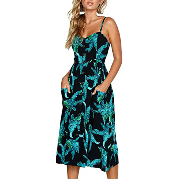 New Women's Plus Size Dress Summer Bohemian Adjustable Italian Button Sleeveless V-neck Cross Midi Dress with Pocket Plus Size, Customized color
New Women's Plus Size Dress Summer Bohemian Adjustable Italian Button Sleeveless V-neck Cross Midi Dress with Pocket Plus Size, Customized color