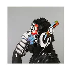 Hand Painted Oil Painting Framed Canvas Modern Art Wall Home Decor Chimpanzee