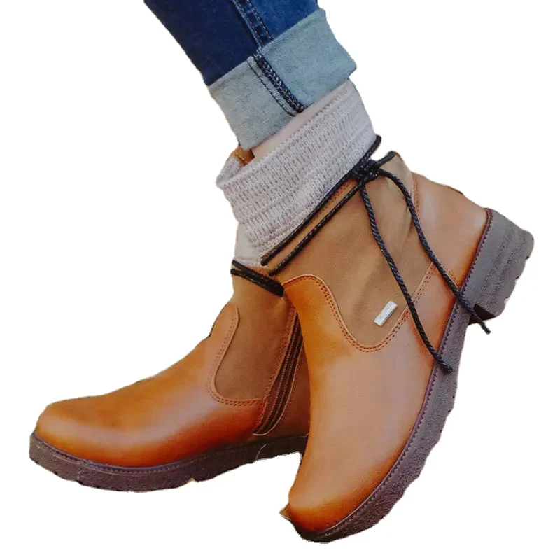 Women Warm Martin Boots Round Toe Side Zip Shoes Female Fashion Leather Thick Low Heels Ladies Winter Boots
Women Warm Martin Boots Round Toe Side Zip Shoes Female Fashion Leather Thick Low Heels Ladies Winter Boots