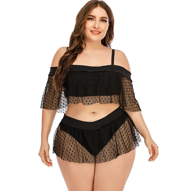 Solid Color Mesh Three Point Off Shoulder Split Two Piece Women Swimming Plus Size Swimsuit, Blue
Solid Color Mesh Three Point Off Shoulder Split Two Piece Women Swimming Plus Size Swimsuit, Blue