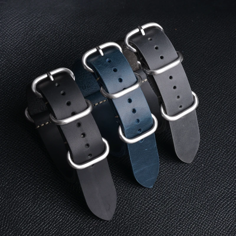 EACHE 316 Stainless Steel ZULU Rings Genuine Leather 18mm 20mm 22mm Zulu Leather Watch Straps 
EACHE 316 Stainless Steel ZULU Rings Genuine Leather 18mm 20mm 22mm Zulu Leather Watch Straps
