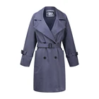 2019 New design Autumn plus size Long sleeve fur Khaki Trench women Coat