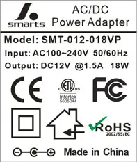 AC DC 100v 240v Power Supply Adapter US/EU/UK Plug 12v 1.5a power adapter