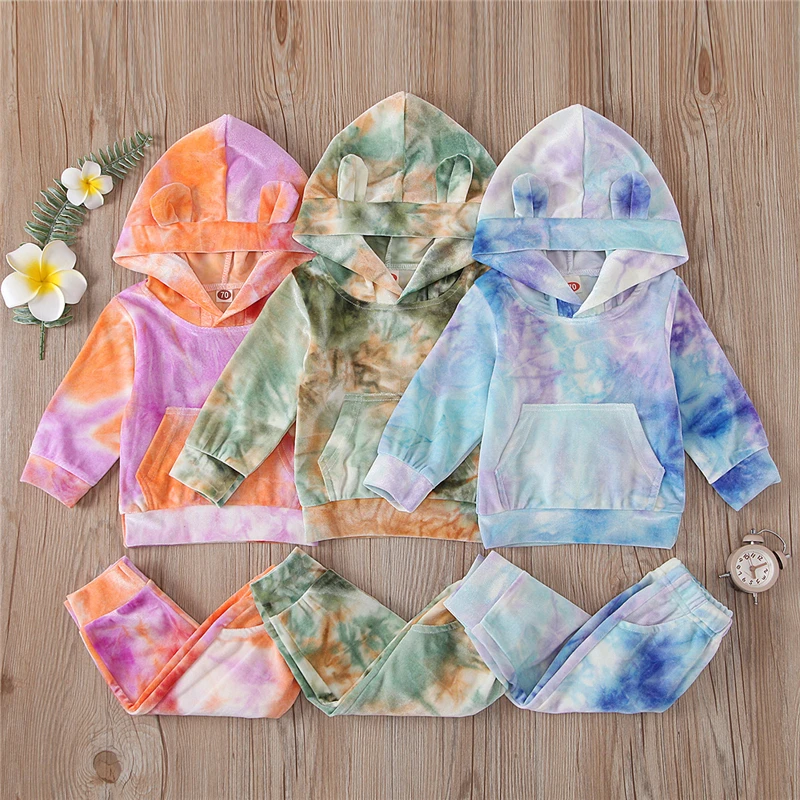 2020 new style tie dye long sleeved hooded baby girls clothes sets 2pcs kids fall clothing children girls fall boutique outfit, As picture show
2020 new style tie dye long sleeved hooded baby girls clothes sets 2pcs kids fall clothing children girls fall boutique outfit, As picture show